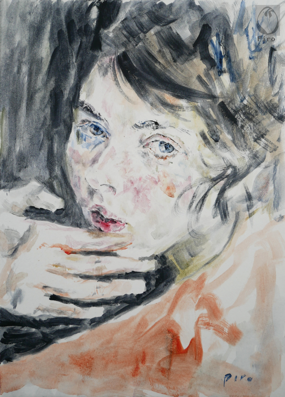 oil on paper - olio su carta di Piro